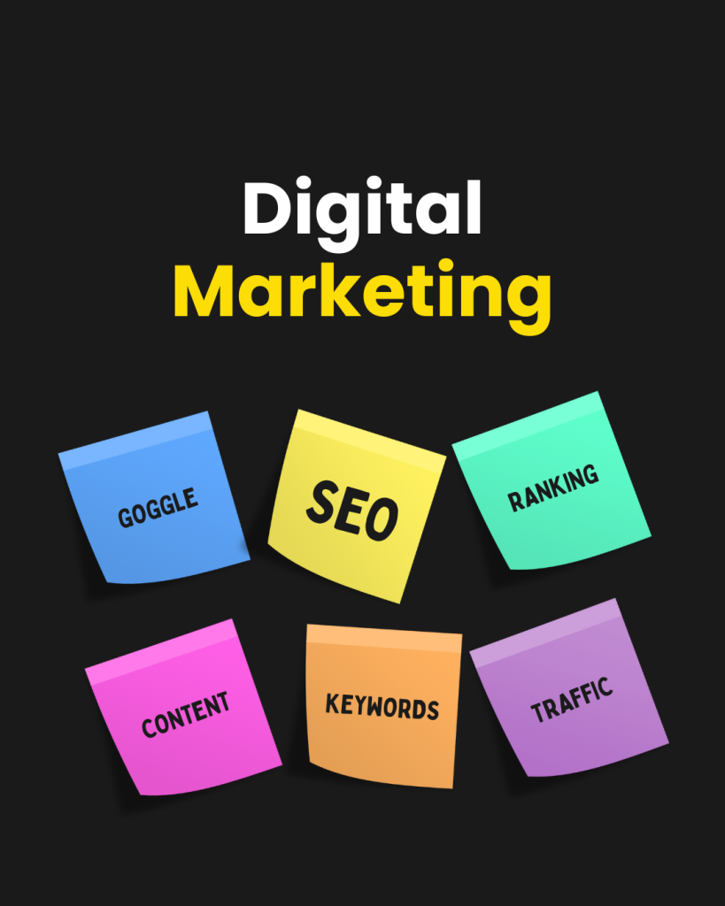 black and yellow colorful digital marketing instagram post